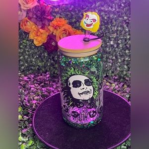 Handcrafted Beetlejuice Snowglobe Tumbler